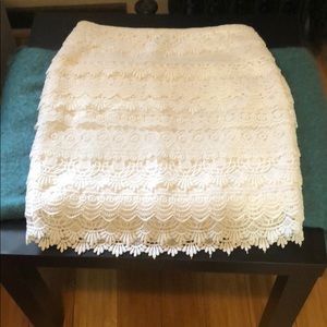 White house black market white lace skirt